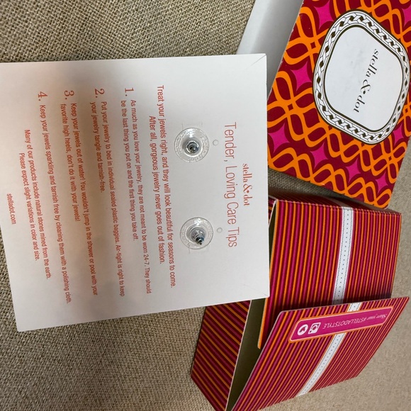 Stella & Dot Sparkling Silver Crystal Earrings - Picture 3 of 4